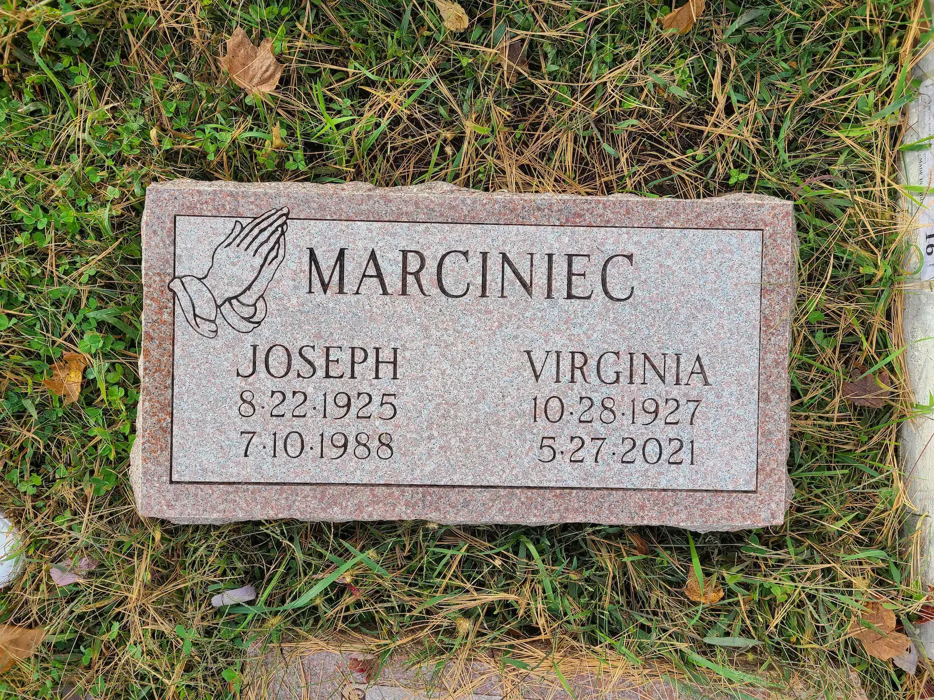 Granite Footstone / Foot Marker hand-carved by Footstone Marker Guide in NJ — image 2