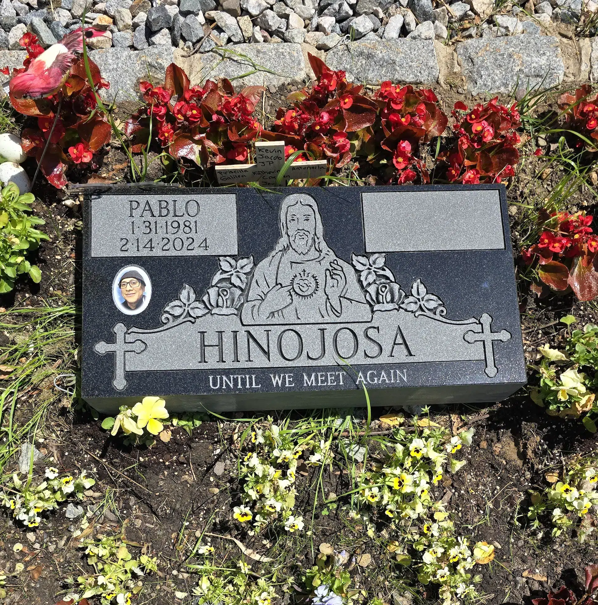 Granite Footstone / Foot Marker hand-carved by Footstone Marker Guide in NJ — image 3