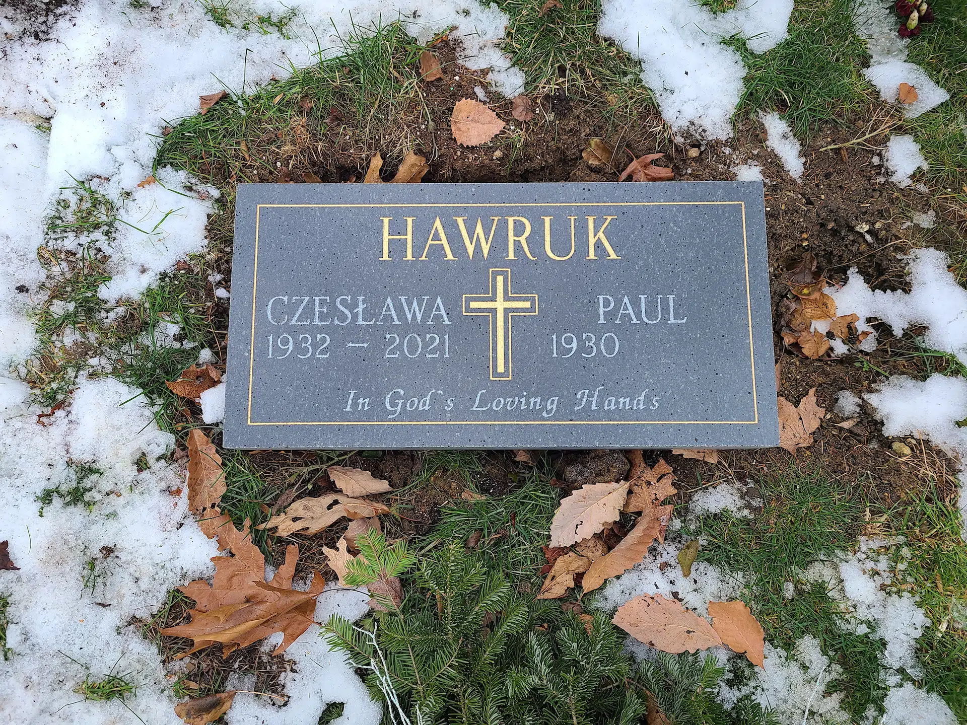 Granite Footstone / Foot Marker hand-carved by Footstone Marker Guide in NJ — image 2